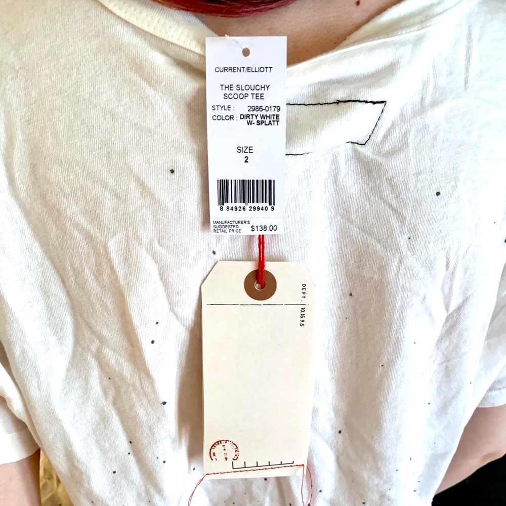 Current/Elliot slouchy shirt splatter texture. NWT